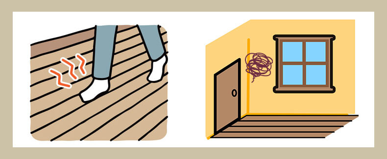 床がきしむ・建付けが悪くなった